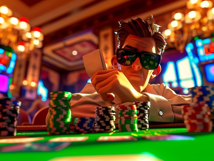 Antarmuka blackjack MSC di mega 4d Antarmuka blackjack MSC dengan tombol aksi pemain dan pelacakan saldo real-time